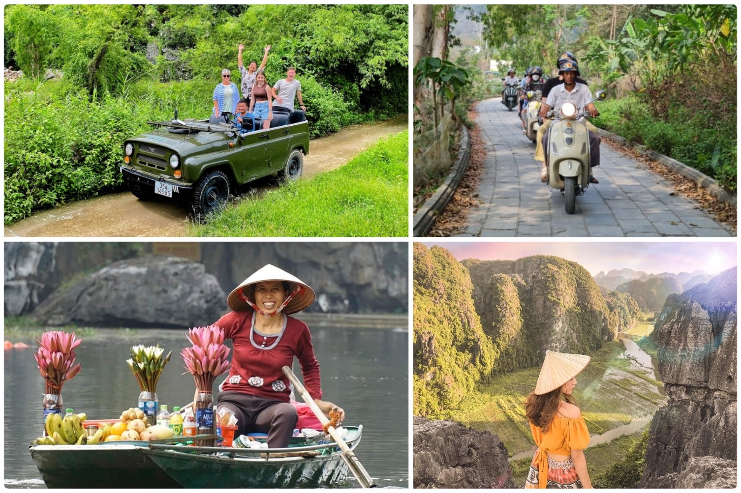Luxury & Small Group Ninh Binh Tour From Hanoi: Jeep/Vespa + Boat + Daily Life- HNB1